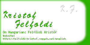 kristof felfoldi business card